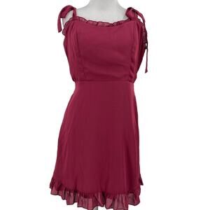 Listicle Ruffle Tie Shoulder Dress New with Tags Size Large